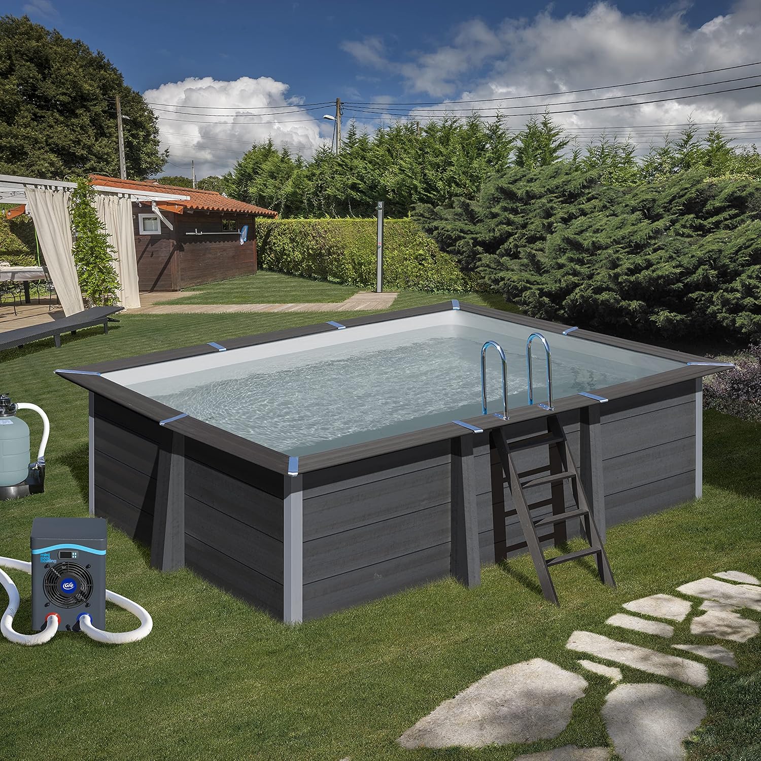 HPM40 HPM40-Mini Heat Pump for Above Ground Pools up to 40 m3, Black -