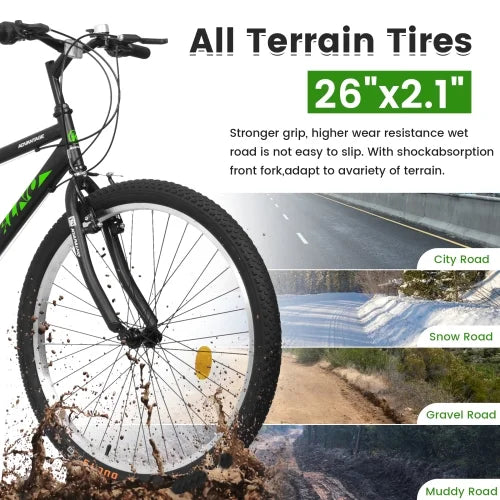 POWANLI 26" Mountain Bike for Women, 21 Speeds Mountain Bicycles with Dual Disc Brakes and 100mm Front - Product image 19