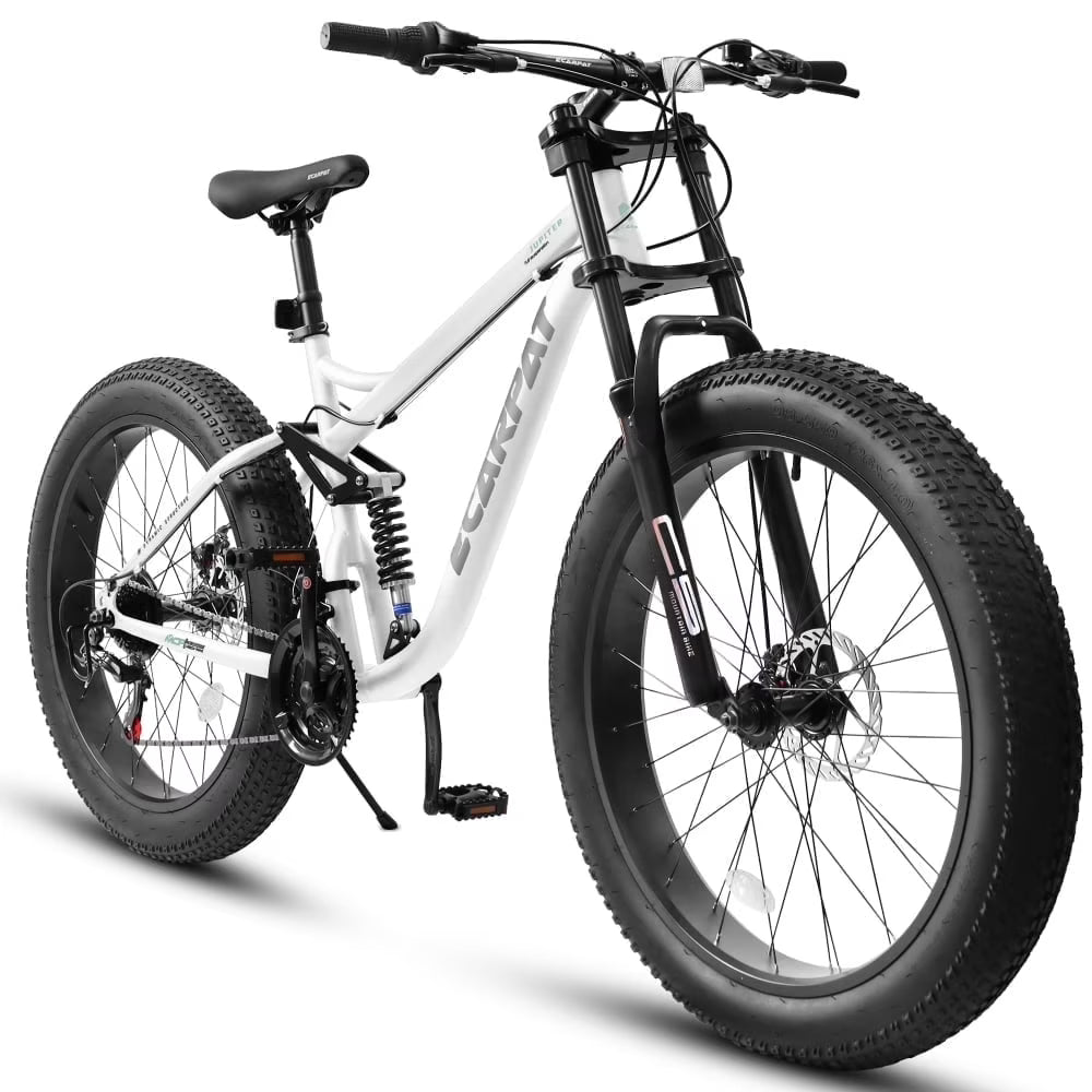 26 in Mountain Bike for Men, 26*4" Fat Tire Mountain Bicycles, Full - Suspension 21 - Product image 1