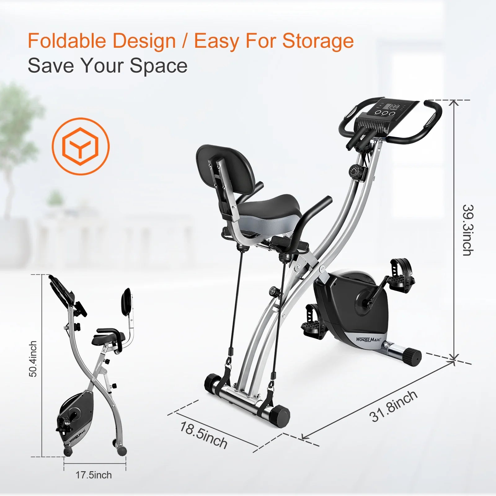 Wonder Maxi Foldable Exercise Bike for Home Magnetic Stationary Bike Indoor Cycling Upright Bicycle Indoor - Product image 5