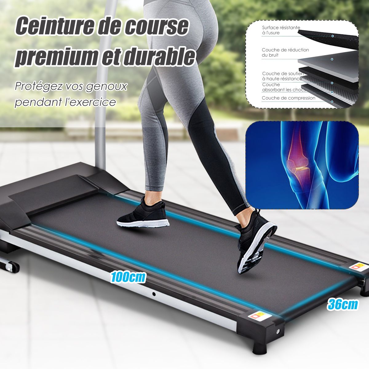 Foldable Electric Treadmill with Screen and Heart Rate Monitor with Speed from 1 to 10 km/h and 12 Programs Black -