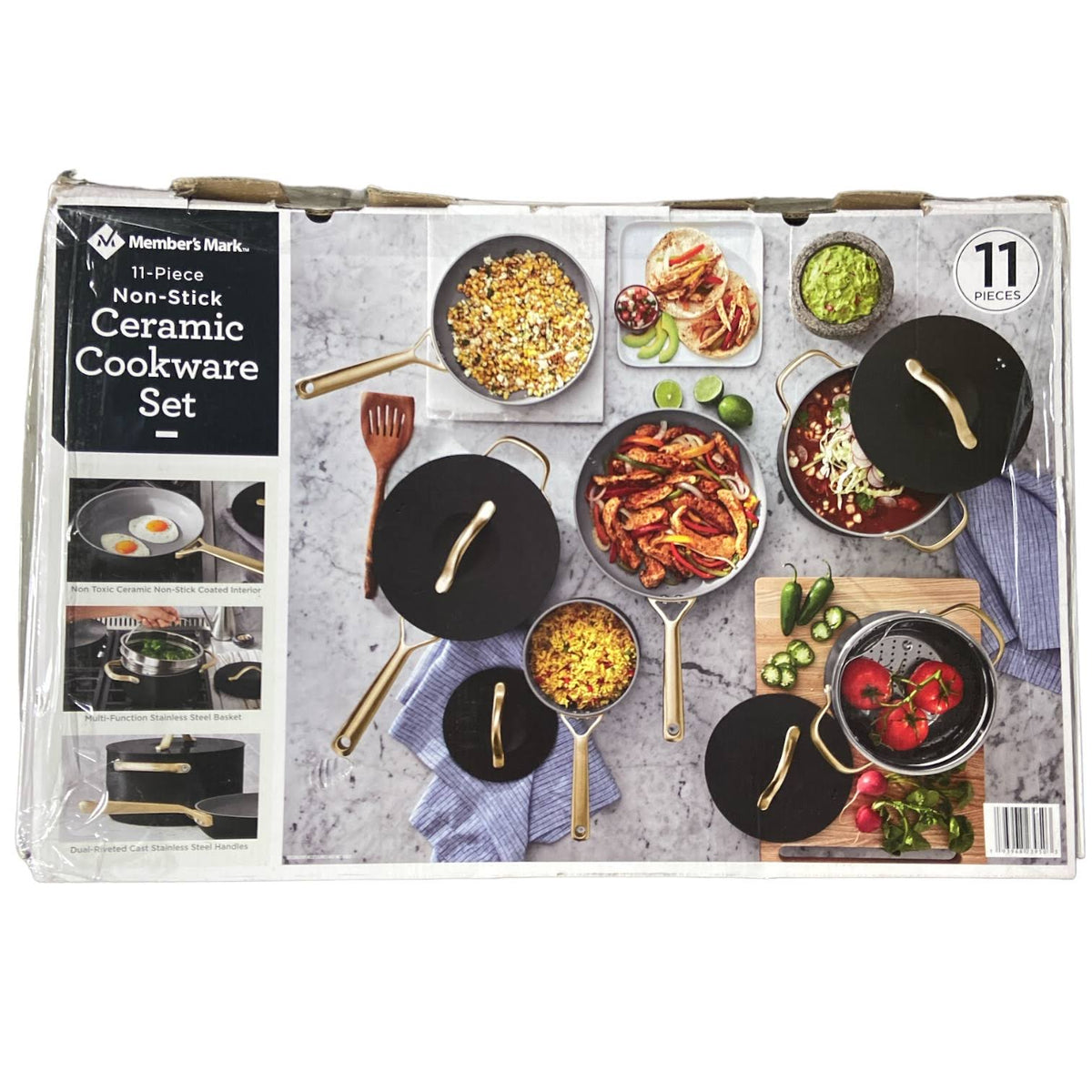 Member's Mark 11-Piece Modern Ceramic Cookware Set Black - Product image 1