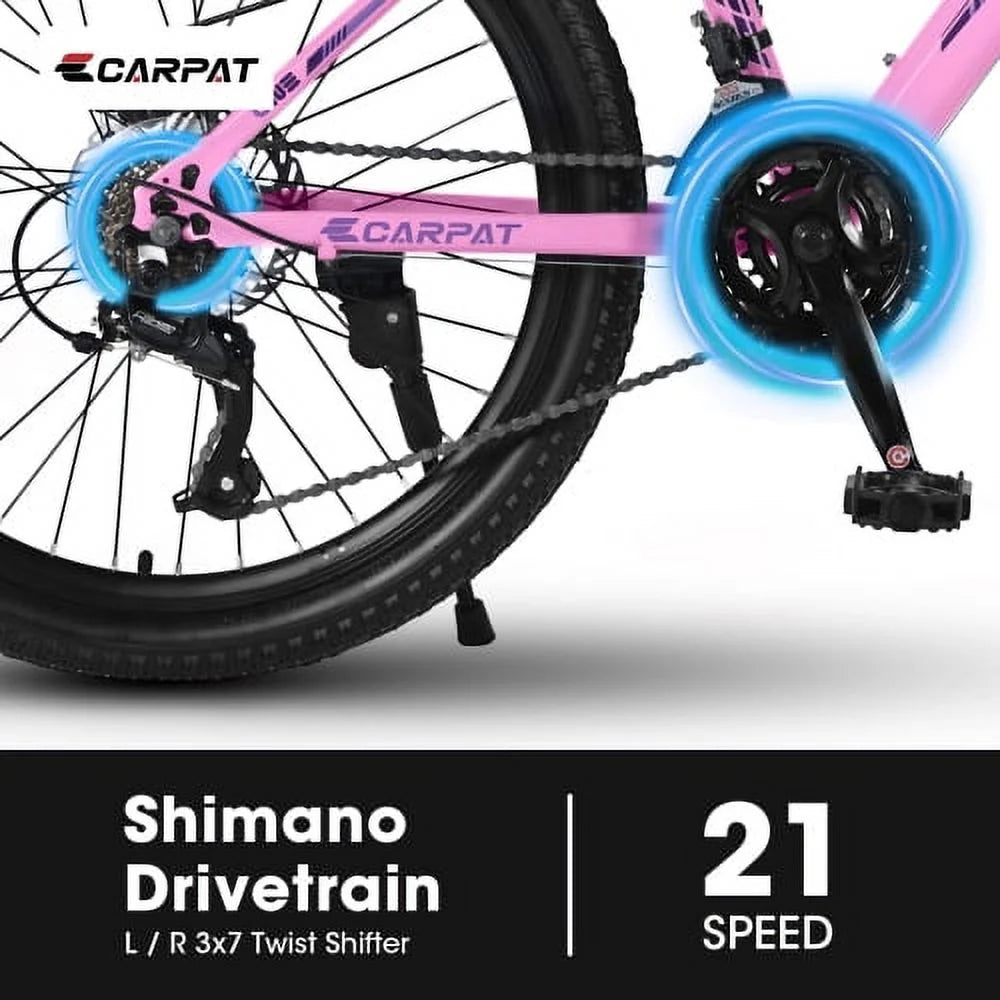 POWANLI 26" Mountain Bike for Women, 21 Speeds Mountain Bicycles with Dual Disc Brakes and 100mm Front - Product image 9