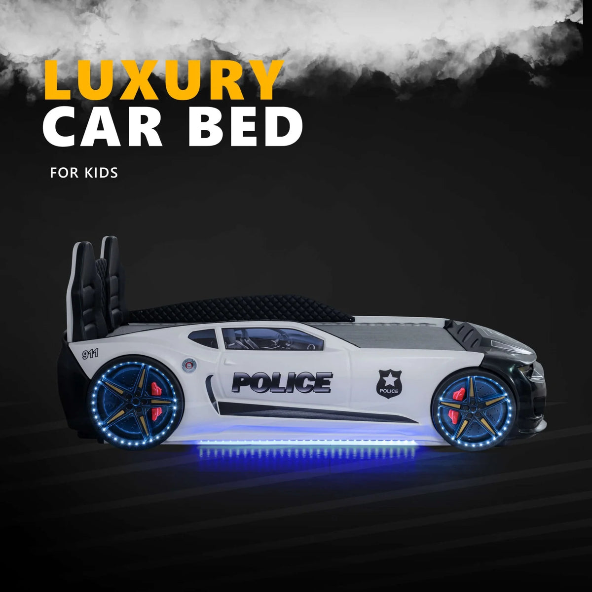 CHAMPION Twin Race Car Bed, LED Lights, Sound FX, Kids Bedroom Furniture, Children'S Car Bed - Product image 4