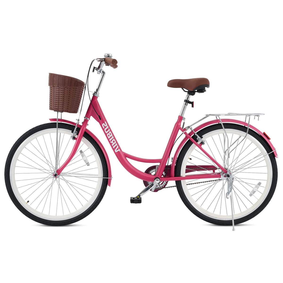 Viribus Women'S Comfort Bike 24 in Beach & City Cruiser Bicycle with Basket Rack White - Product image 15