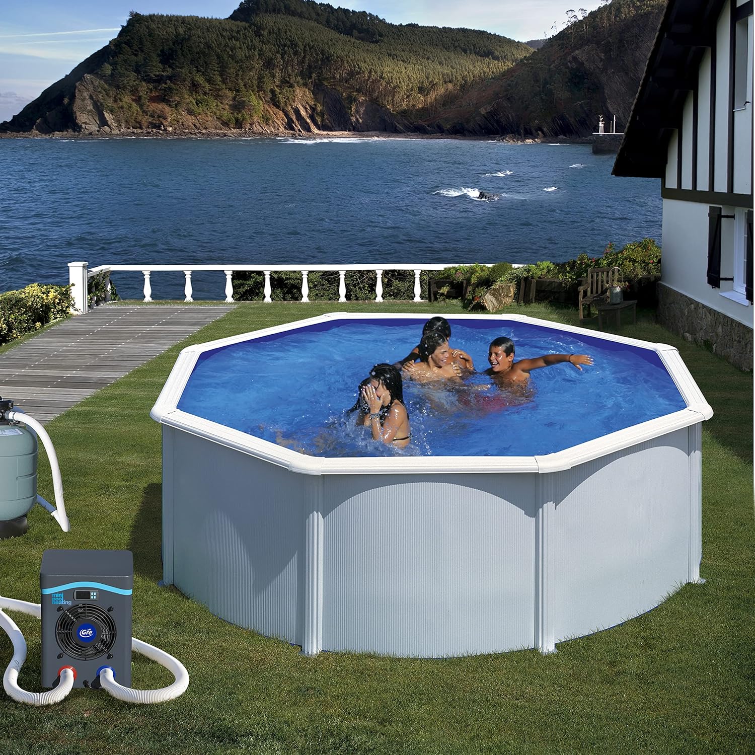 HPM40 HPM40-Mini Heat Pump for Above Ground Pools up to 40 m3, Black -