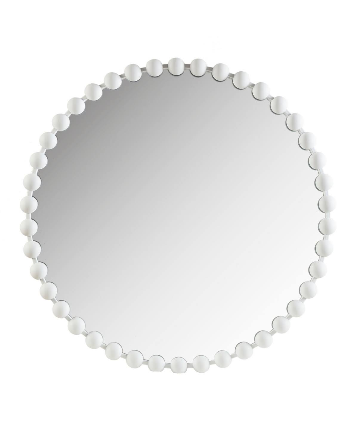 36" Marlowe Beaded Round Wall Mirror White - Madison Park - Product image 1