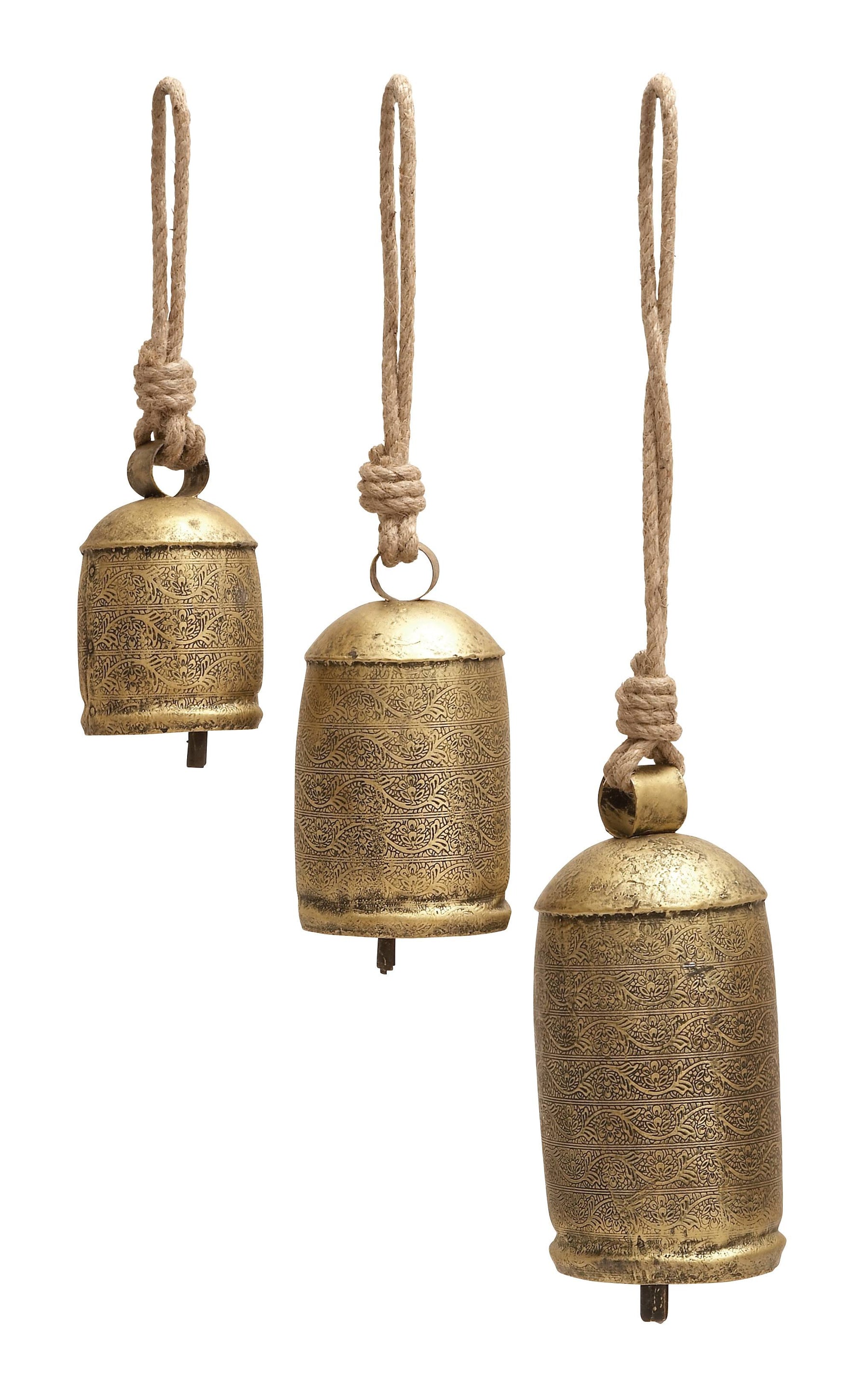 Metal Rope Bell Set of 3 Unique Home Accents - Product image 1