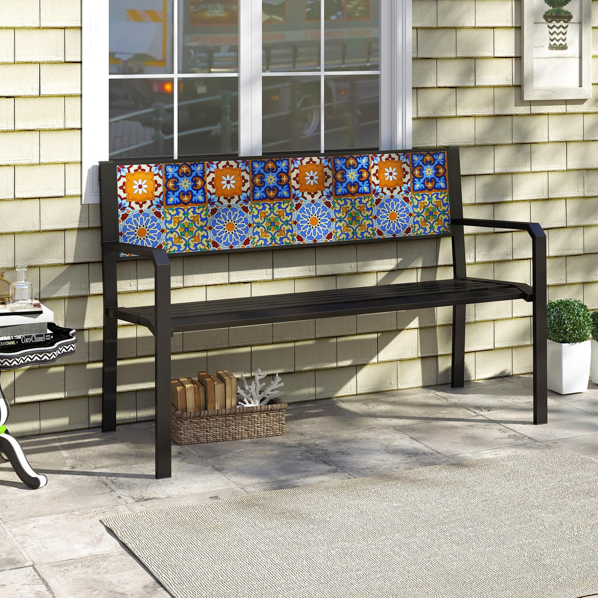 Tangkula 50" Metal Patio Park Bench - Product image 2