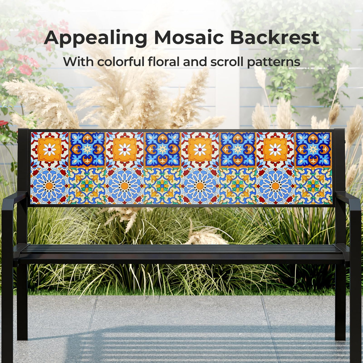 Tangkula 50" Metal Patio Park Bench - Product image 9