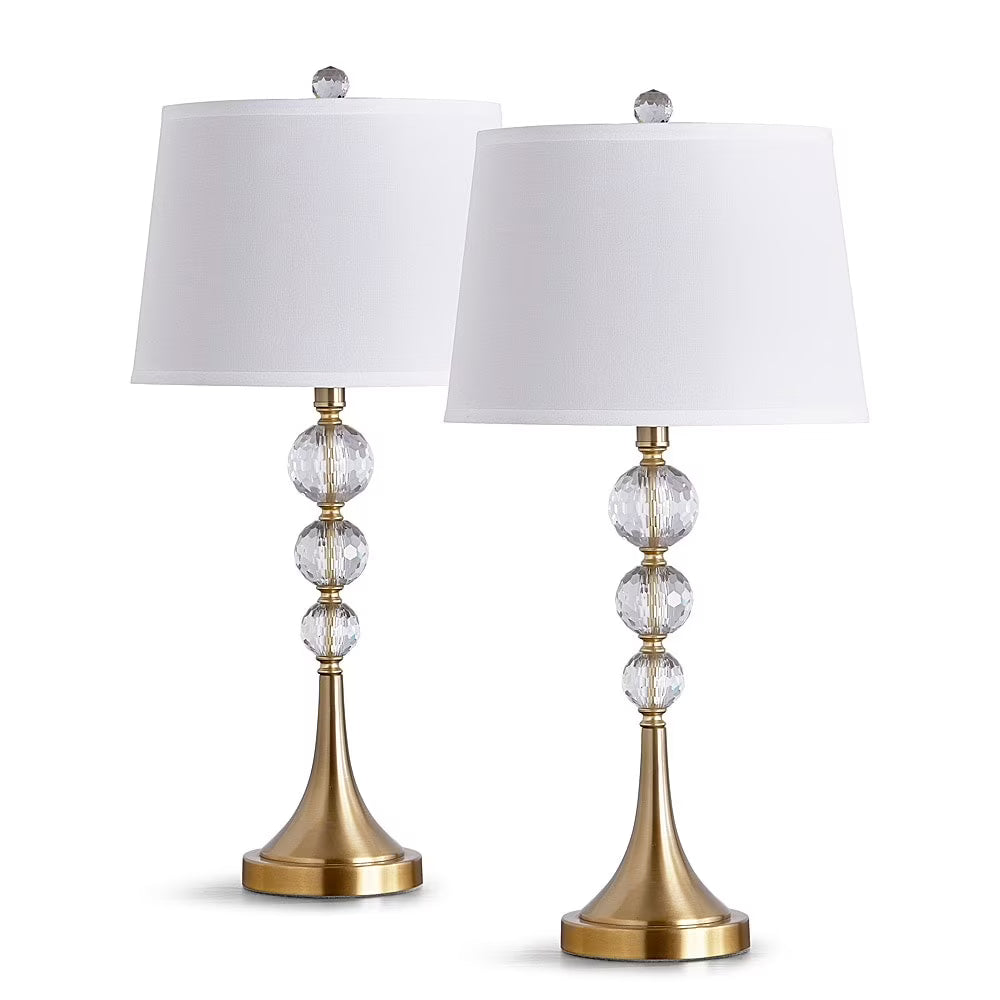 Homeglam Madison 27 - Inch Crystal Ball Metal Table Lamp (Set of 2) Brushed Nickel - Product image 4