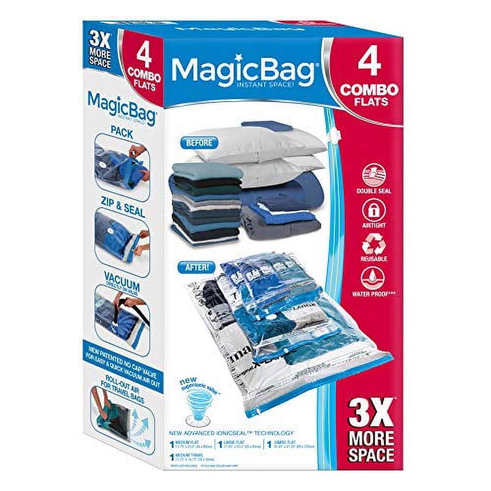 Magicbag Original Flat Double Zipper Instant Space Saver Storage 4 Pack Combo - Product image 1