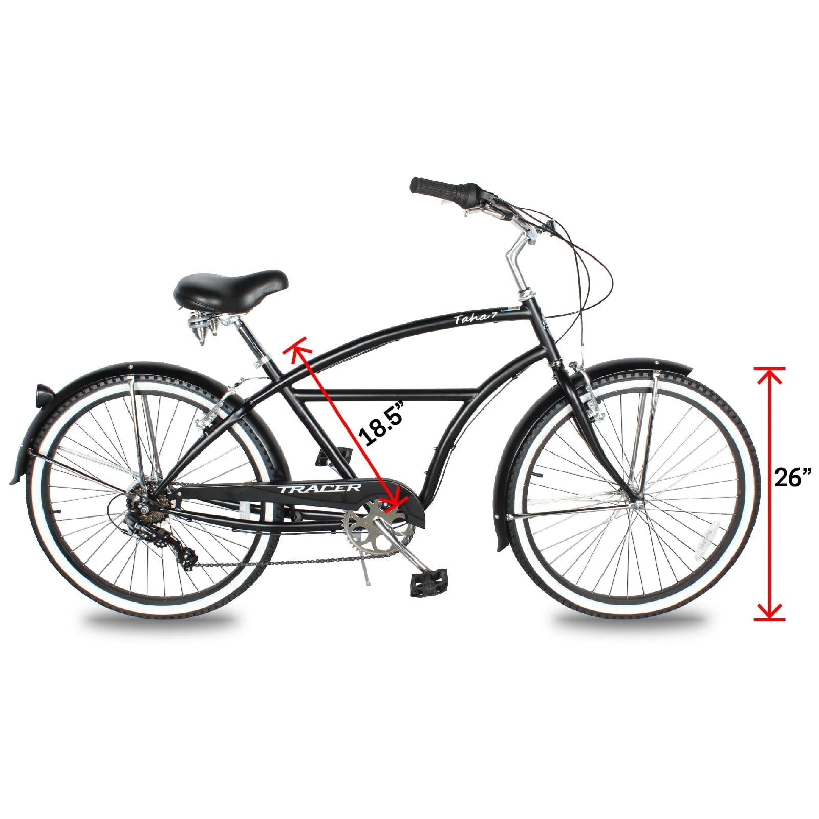 TRACER TAHA Beach Cruiser Bike for Men, 26 in Wheels, Hi Ten Steel Frame, 7 Speed, Hybrid Bike for Adults - Product image 7
