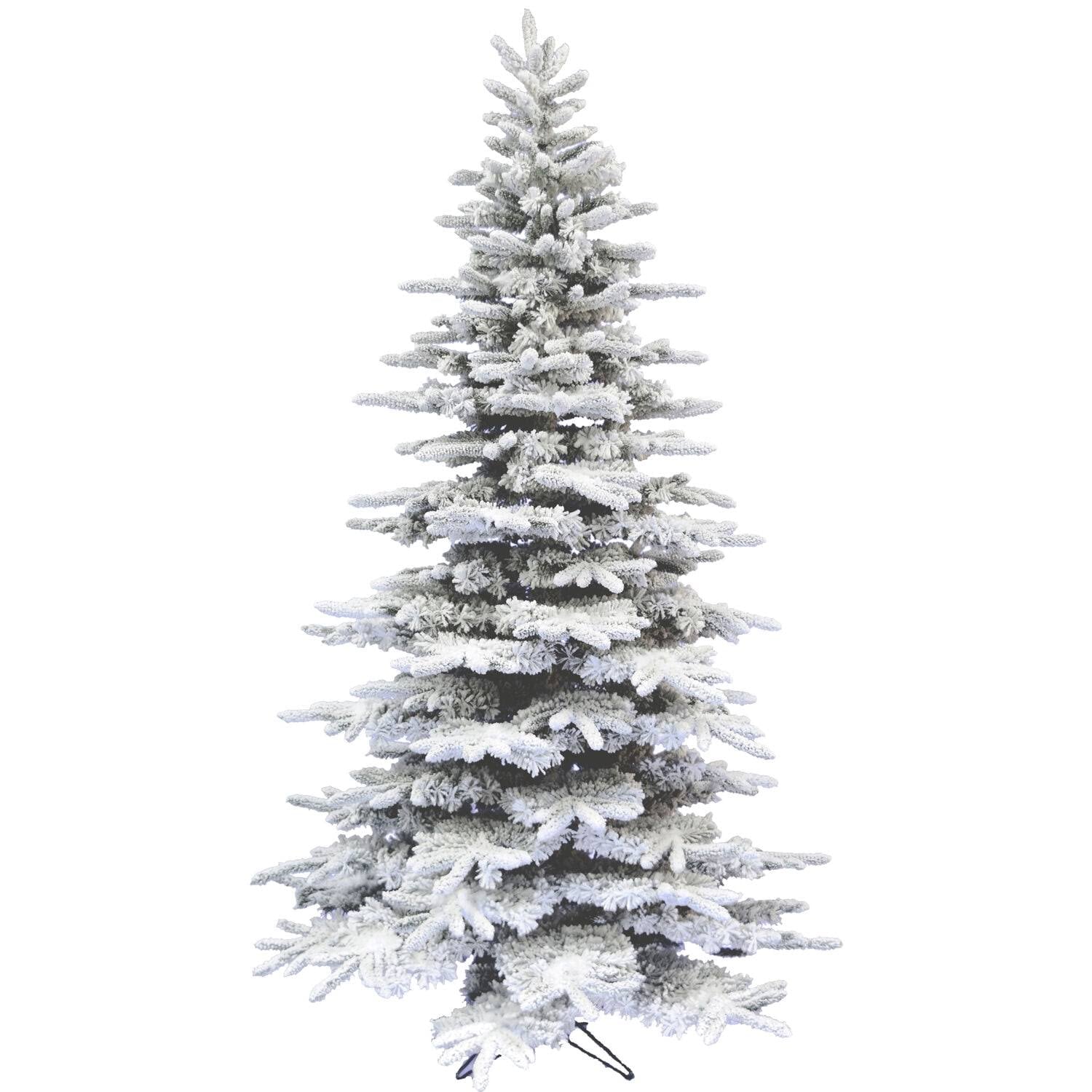 Fraser Hill Farm 10-ft. Flocked Pine Valley Christmas Tree - Product image 1