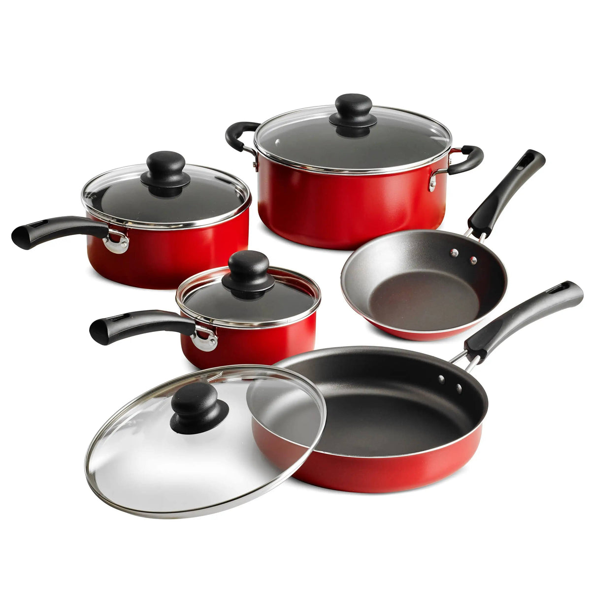 Tramontin New 9-Piece Simple Cooking Nonstick Cookware Set (Red) - Product image 1
