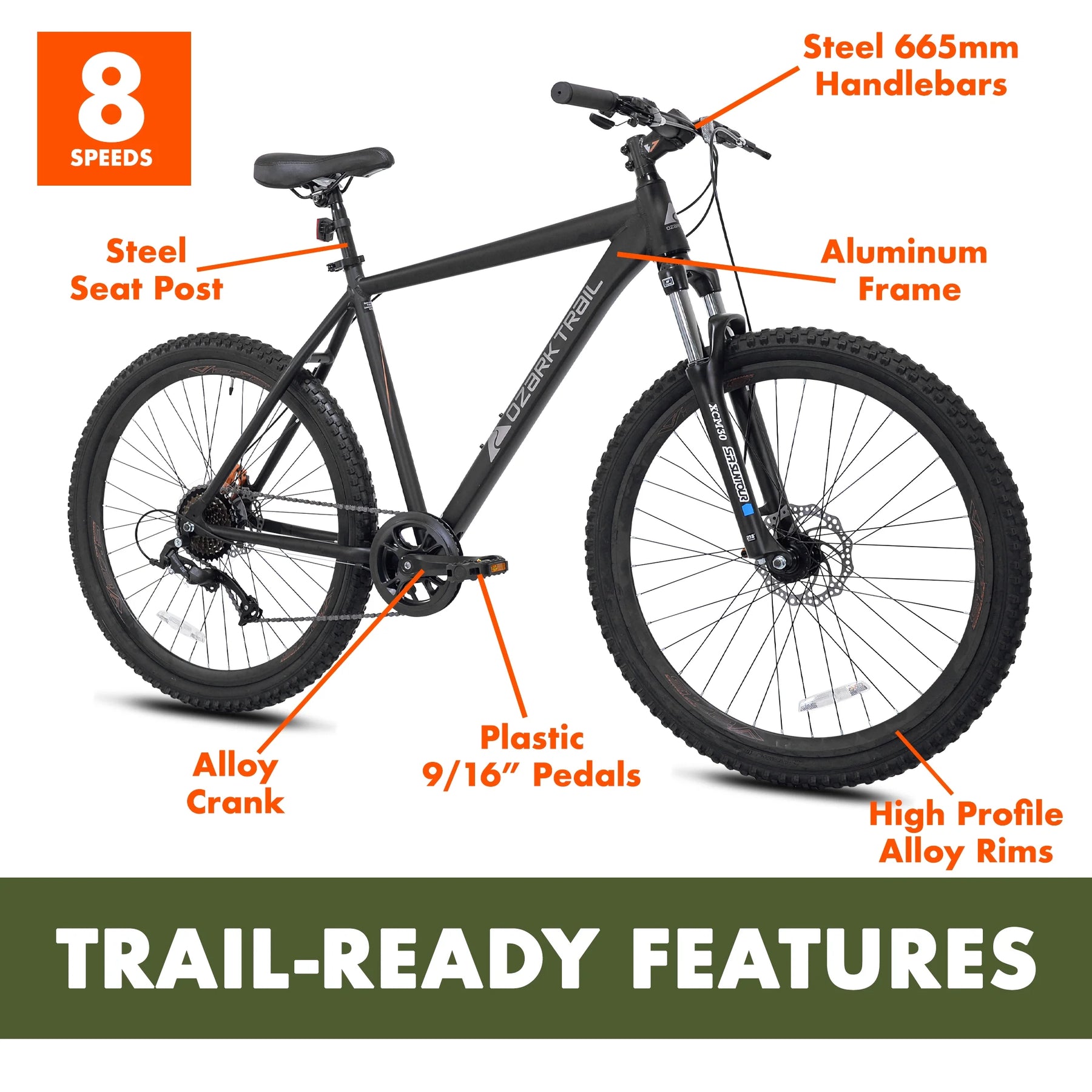 Trail 27.5" Vibe Mountain Bike, Medium Frame, Black - Product image 4