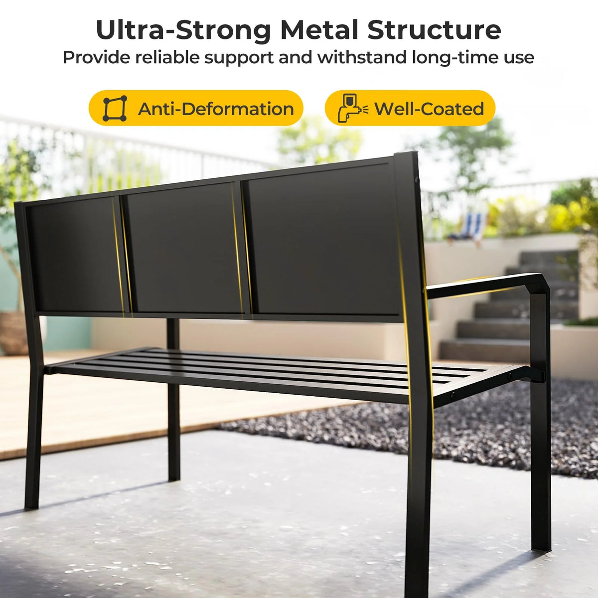 Tangkula 50" Metal Patio Park Bench - Product image 7