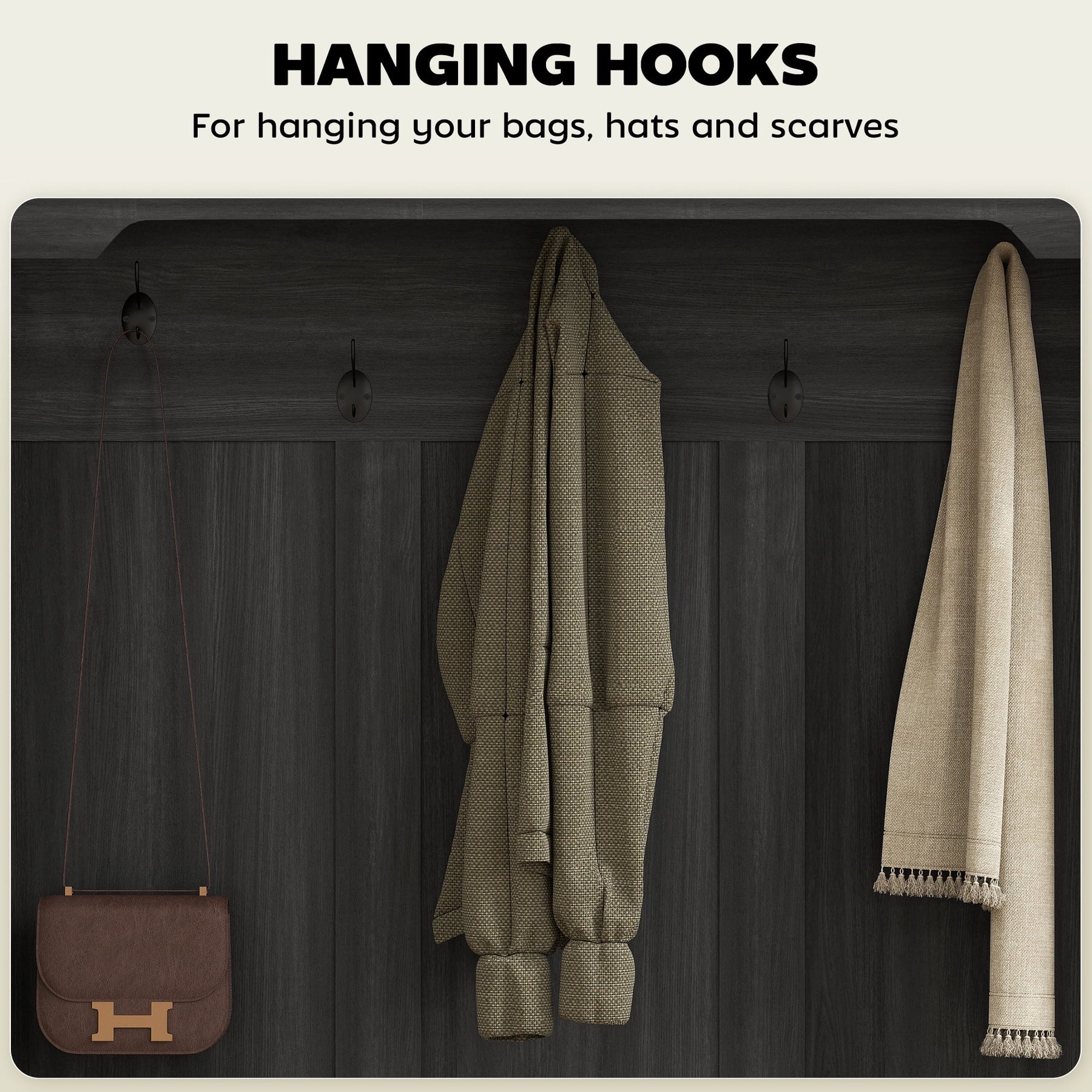 HOMCOM 3 - in - 1 Hall Tree with Shoe Storage, Standing Coat Rack with Shoe Bench - Product image 13