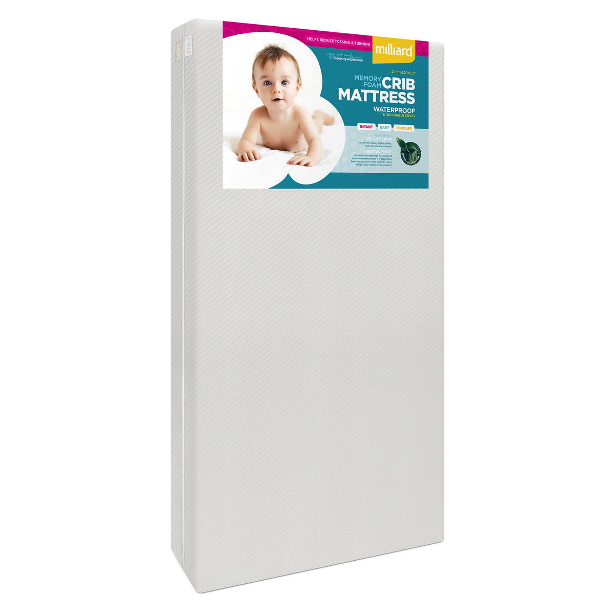 Premium Memory Foam Hypoallergenic Infant Crib Mattress and Toddler Bed Mattress with Waterproof Bamboo - Product image 1