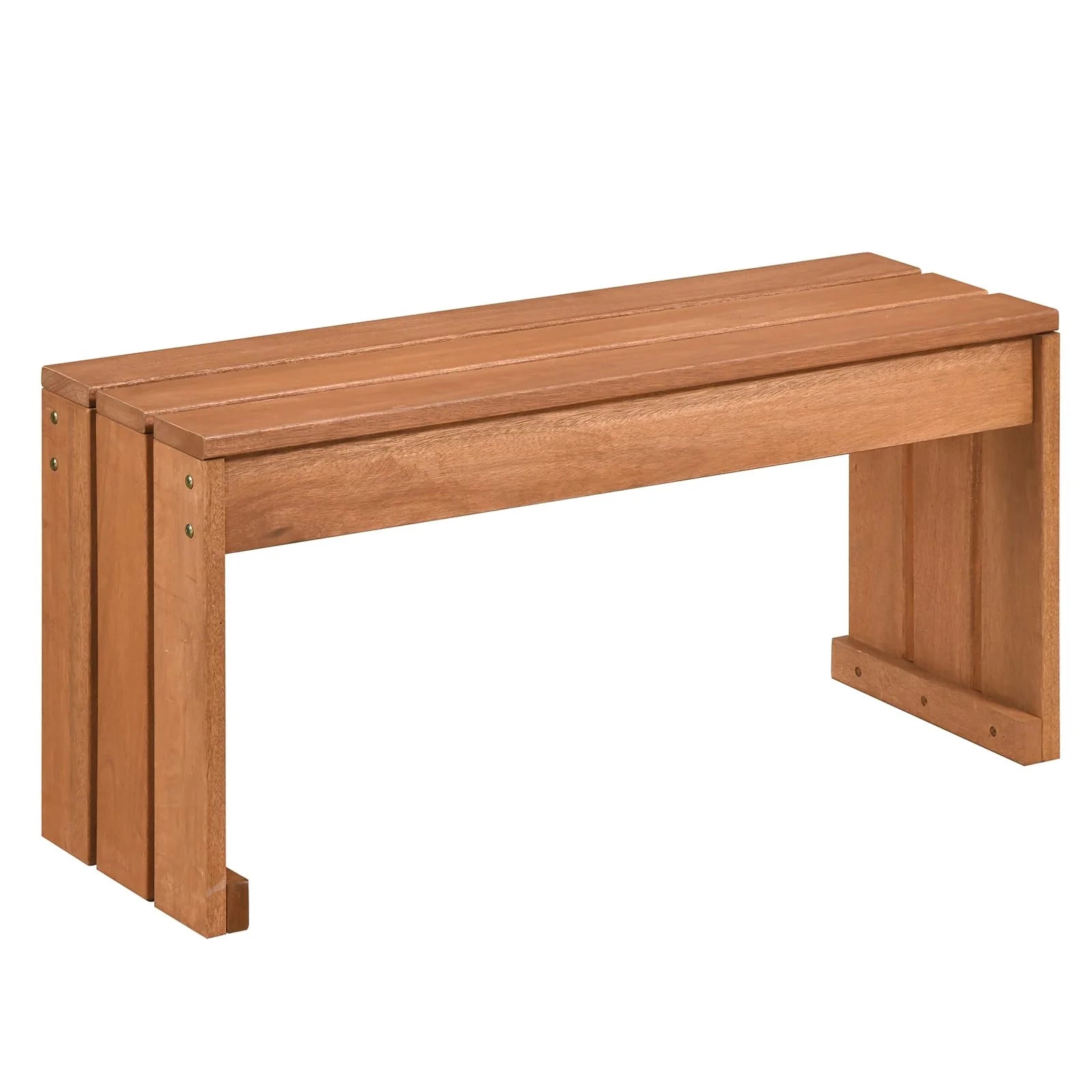 Tangkula Wood Outdoor Garden Bench - 2-Person Patio Backless Bench with Solid Wooden Frame - Product image 1