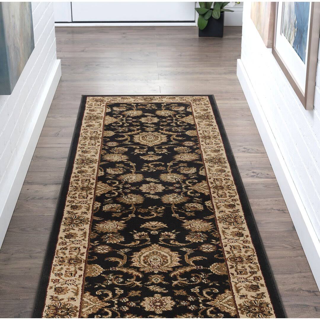 Astoria Grand Clarence Black/Beige Area Rug Size: 2'3 inch x 10' - Product image 1
