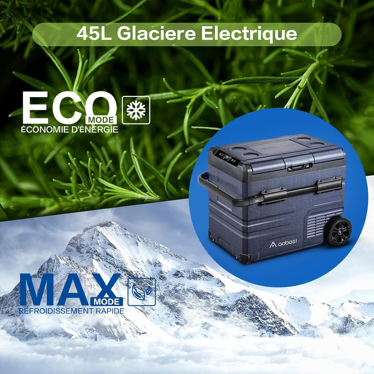 115L Double Zone Electric Cooler, WiFi APP Compression Cooler, 12 V/24 V and 100-240 V Camping Fridge, -20 to 20 for Car, Truck, Boat, Camping, Car, Caravans, Traveling, Home