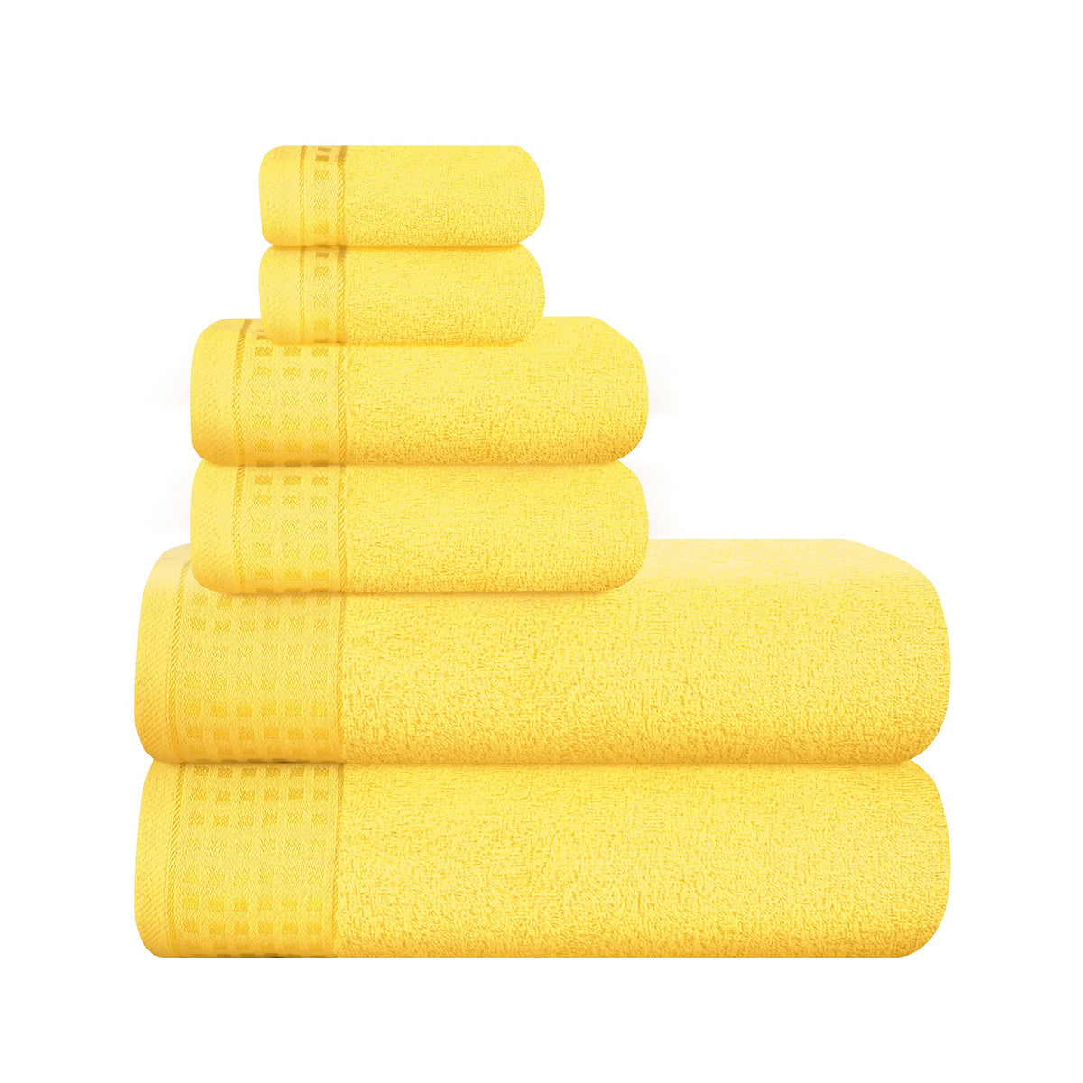 GLAMBURG 100% Cotton Ultra Soft 6 Pack Towel Set, Contains 2 Bath Towels 28x55 Inches - Product image 1