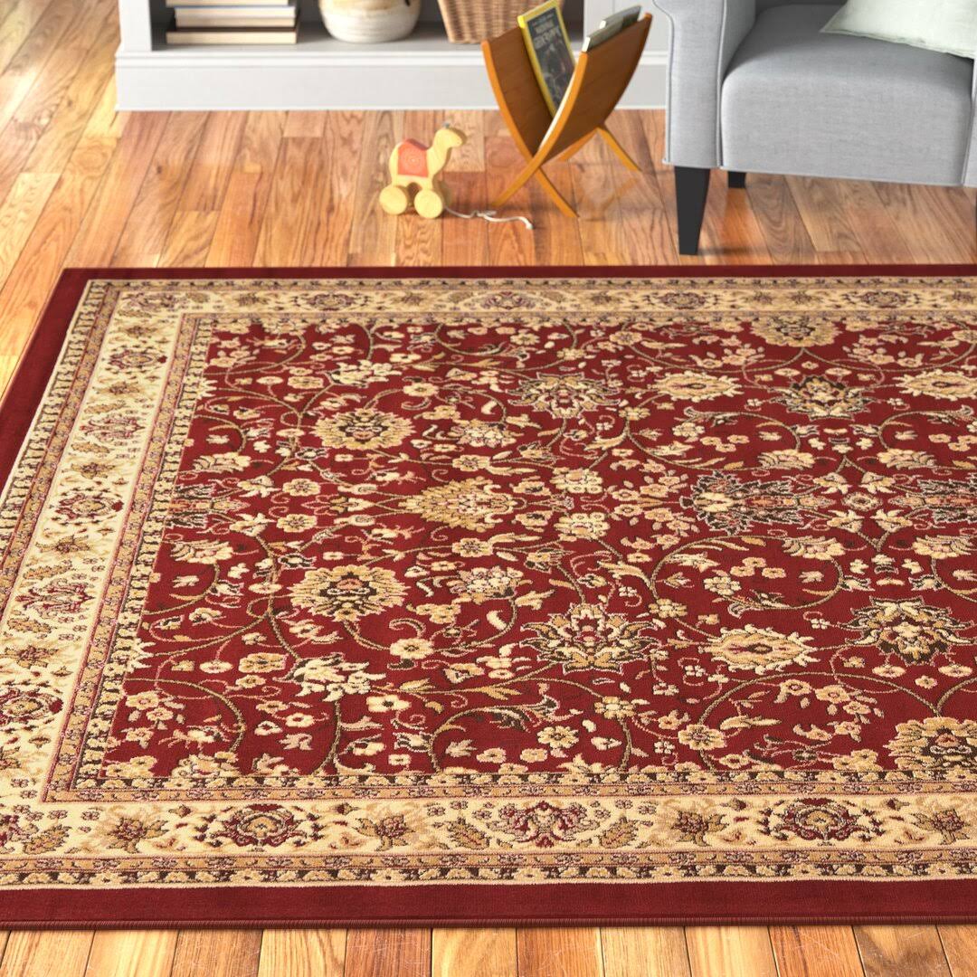 Charlton Home Safford Burgundy Area Rug Size: Rectangle 7 x 10 Red - Product image 1