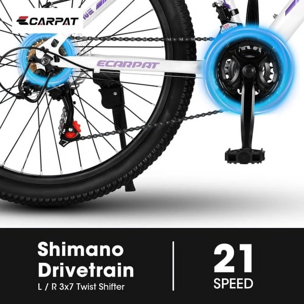 POWANLI 26" Mountain Bike for Women, 21 Speeds Mountain Bicycles with Dual Disc Brakes and 100mm Front - Product image 12
