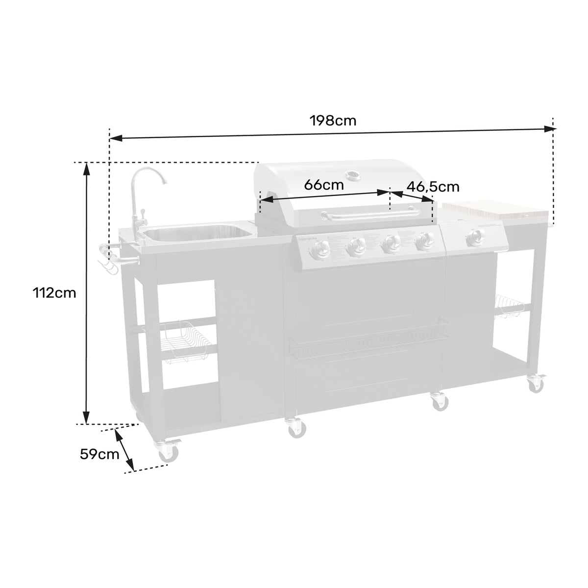 TEXAS outdoor kitchen - 4+1 burners -