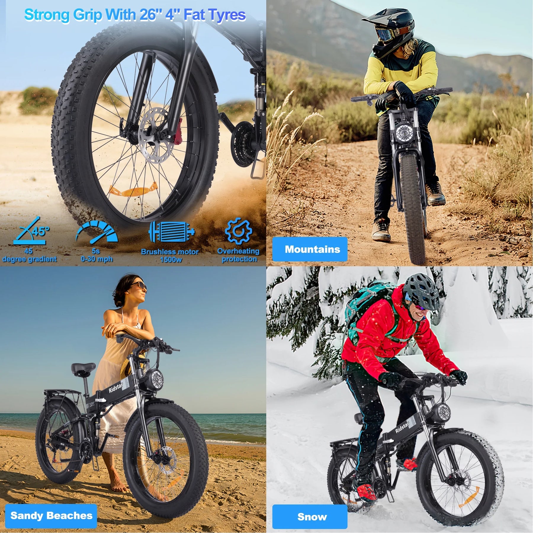 Dual Motor PEAK 3000W Electric Bike for Adults, 31mph 48V 23ah Electric Bicycle - Product image 21