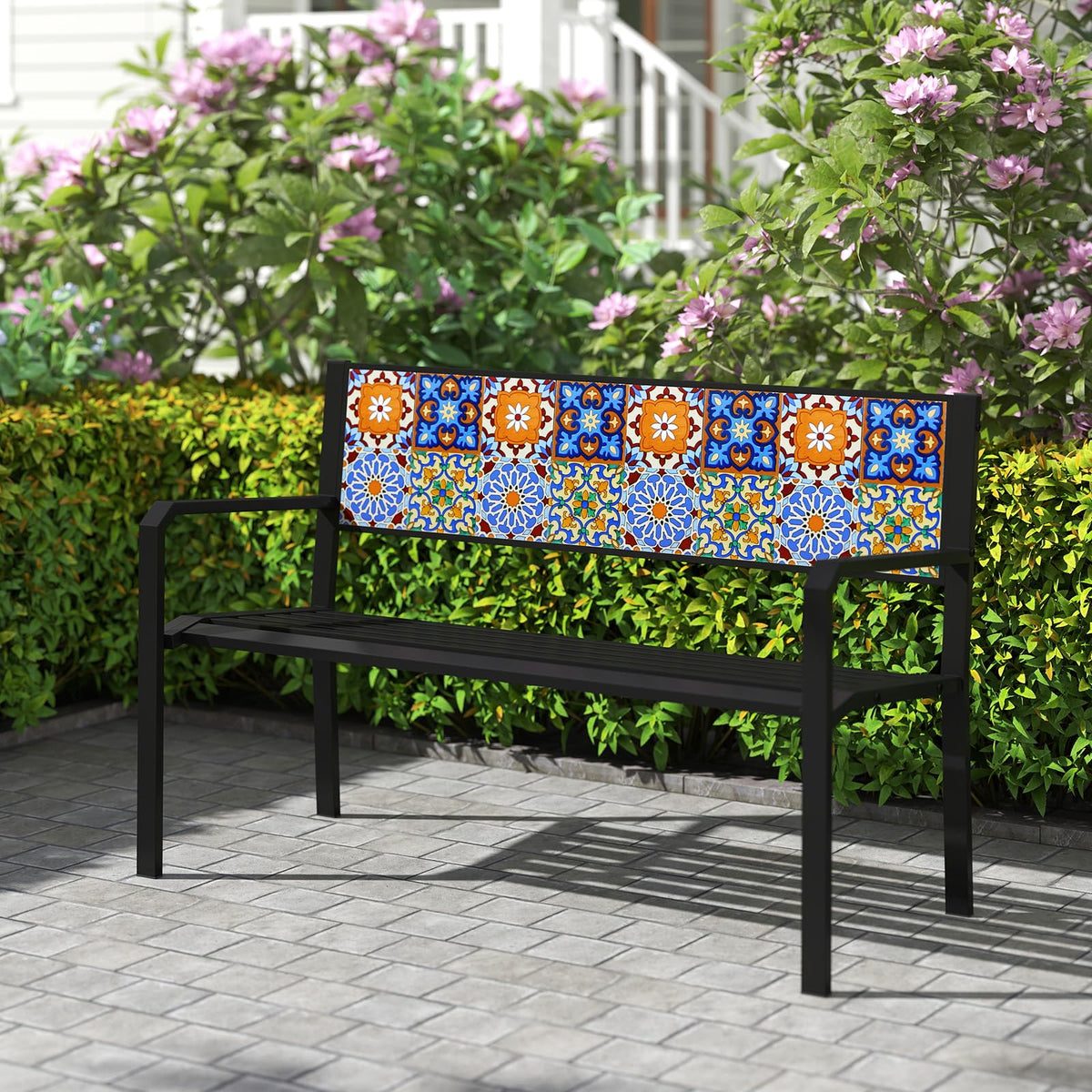 Tangkula 50" Metal Patio Park Bench - Product image 4