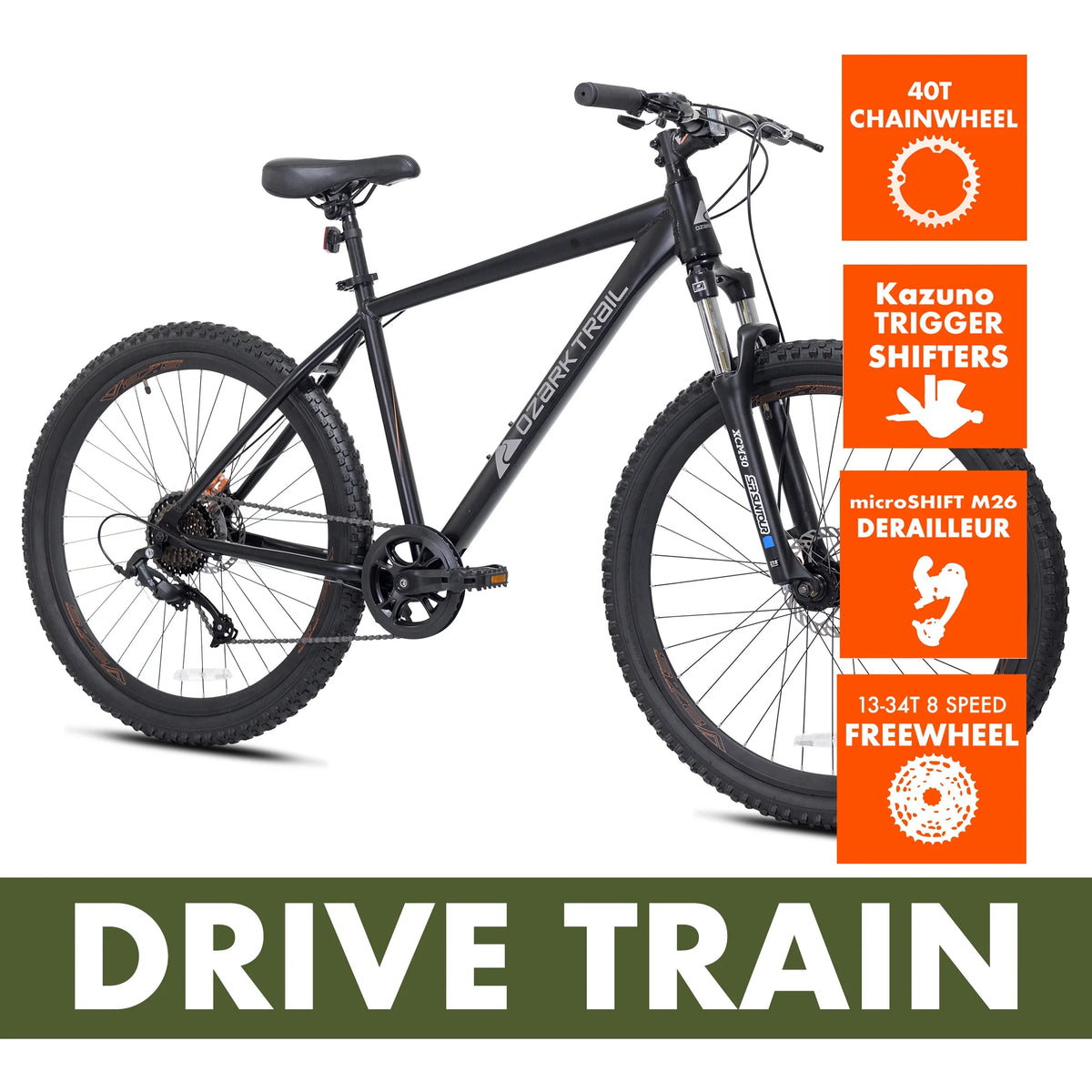 Trail 27.5" Vibe Mountain Bike, Medium Frame, Black - Product image 6