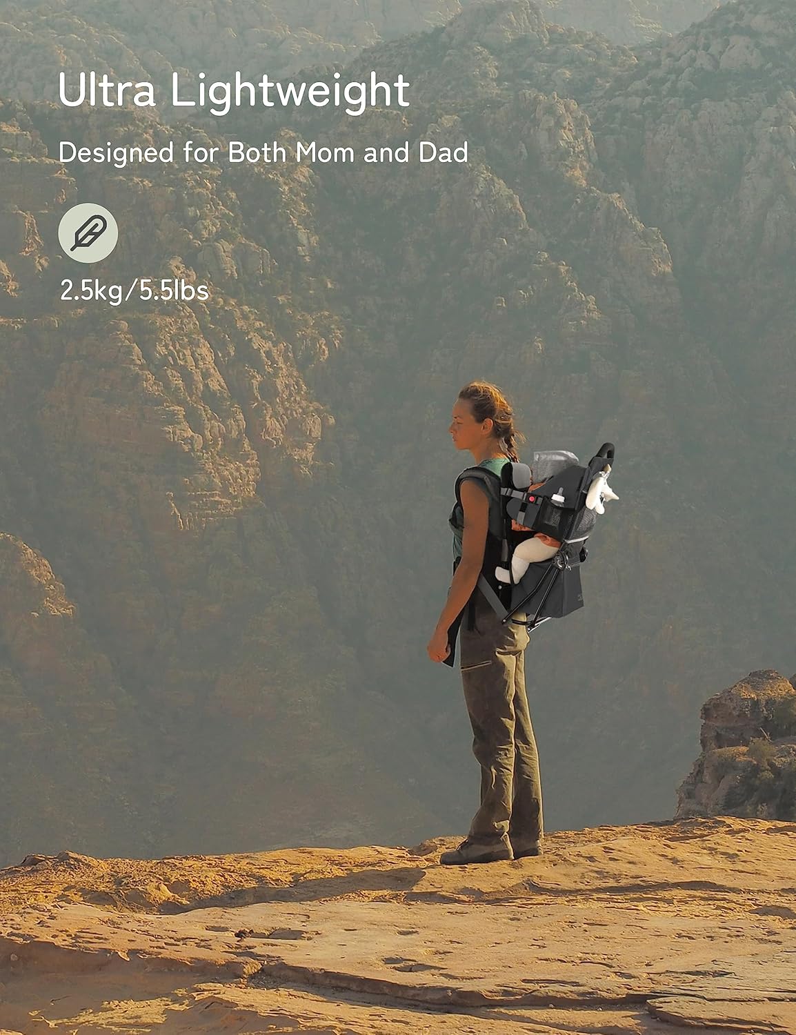 besrey Hiking baby carrier, Children's backpack, for outdoor use, Foldable - Black