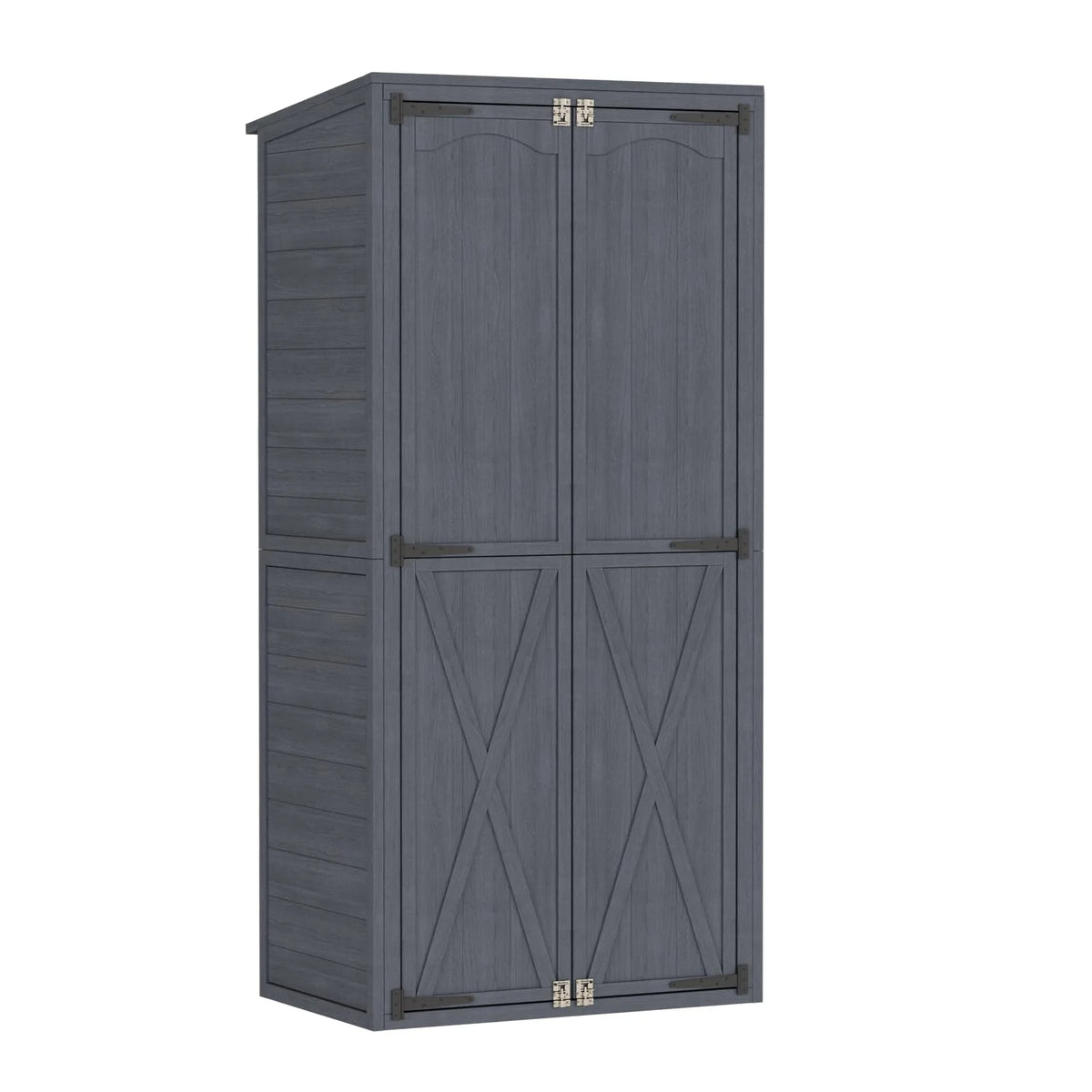 AECOJOY Outdoor Wooden Storage Cabinet Weatherproof, Garden Vertical Storage Shed with 3 Adjustable - Product image 10