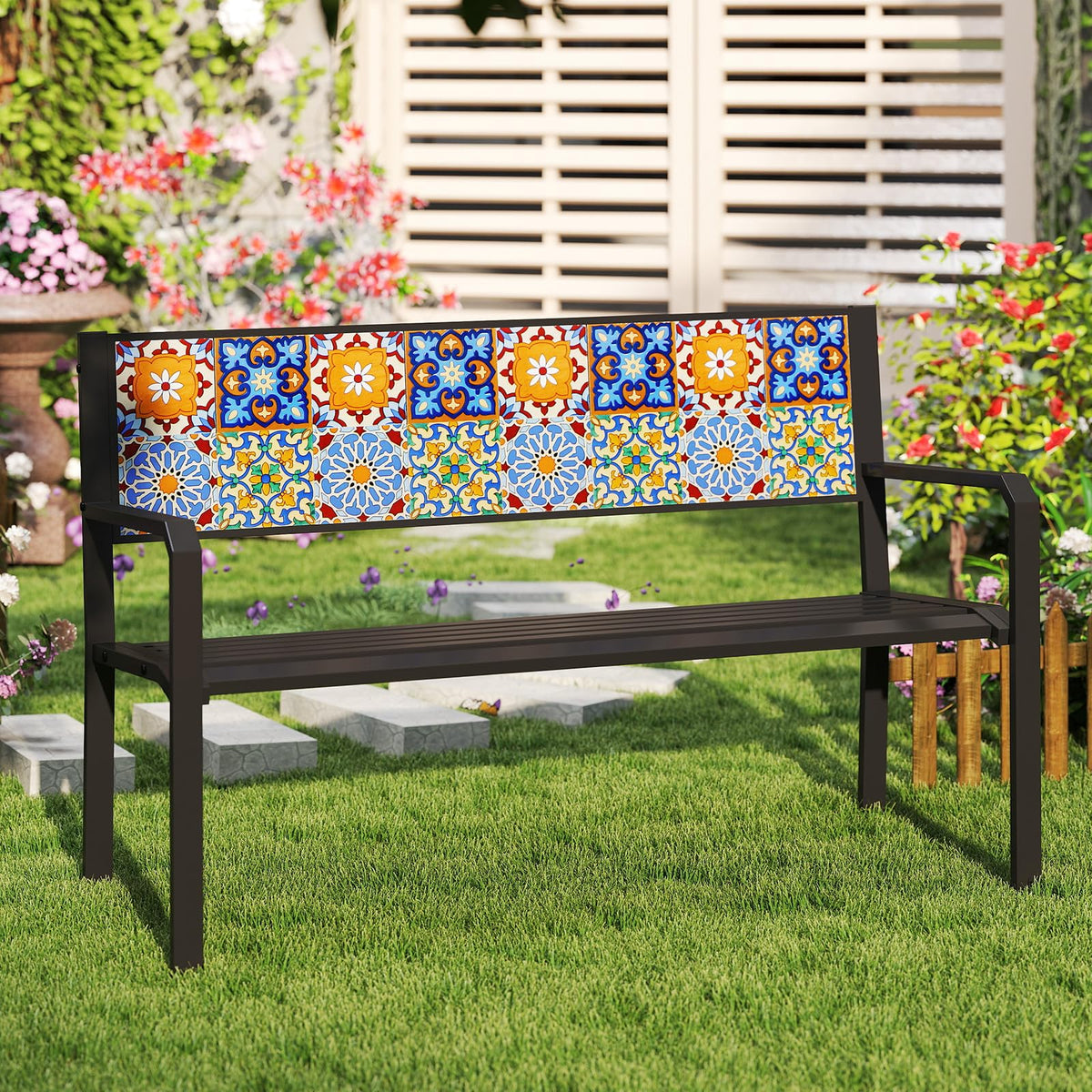 Tangkula 50" Metal Patio Park Bench - Product image 5