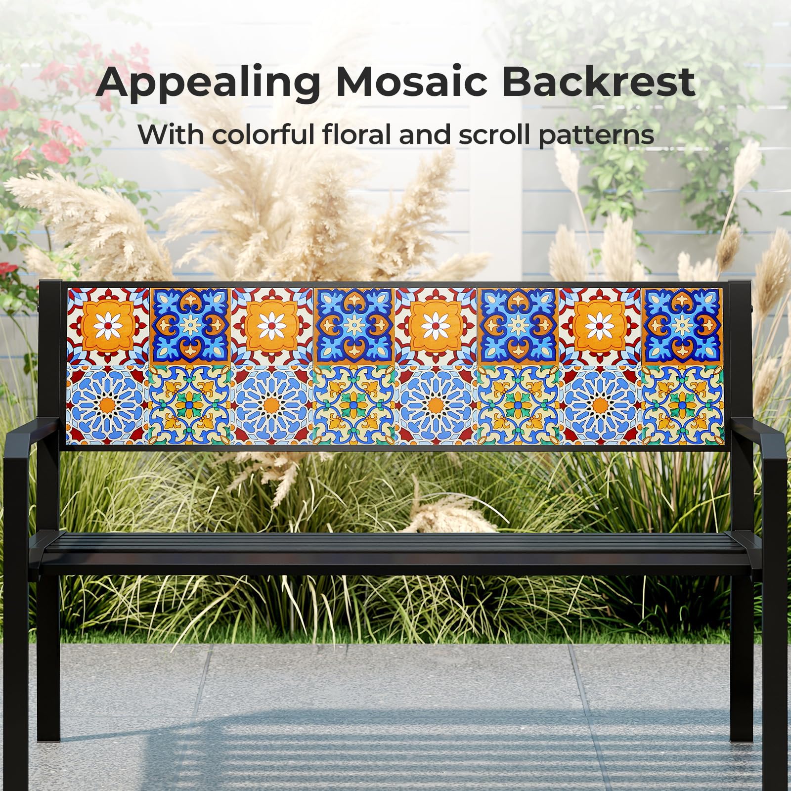 Tangkula 50" Metal Patio Park Bench - Product image 9