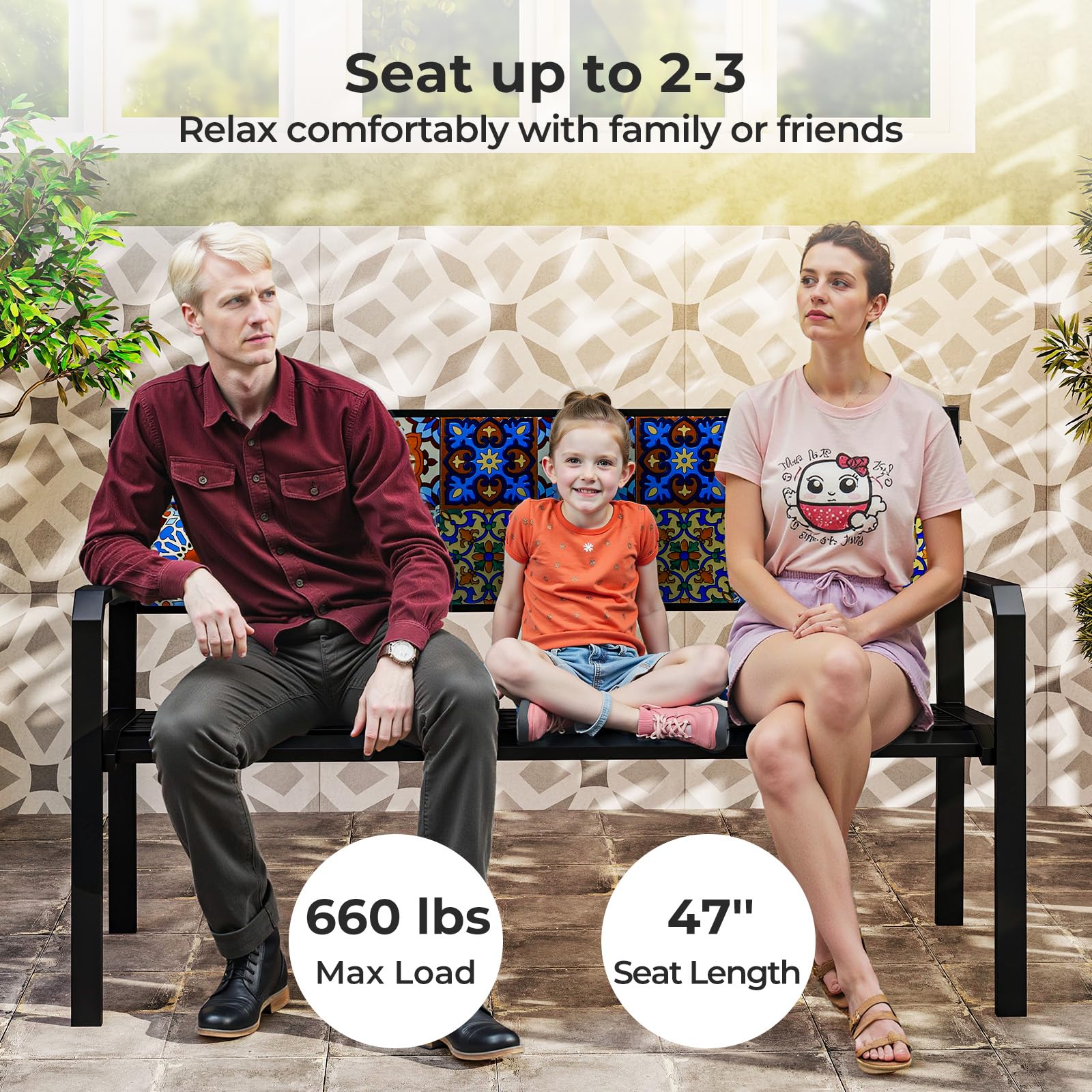 Tangkula 50" Metal Patio Park Bench - Product image 8
