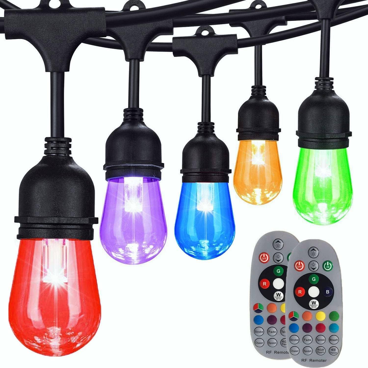 LSOOBZ 96FT Color Changing Outdoor String Lights, Commercial Grade with Music Sync - Product image 1