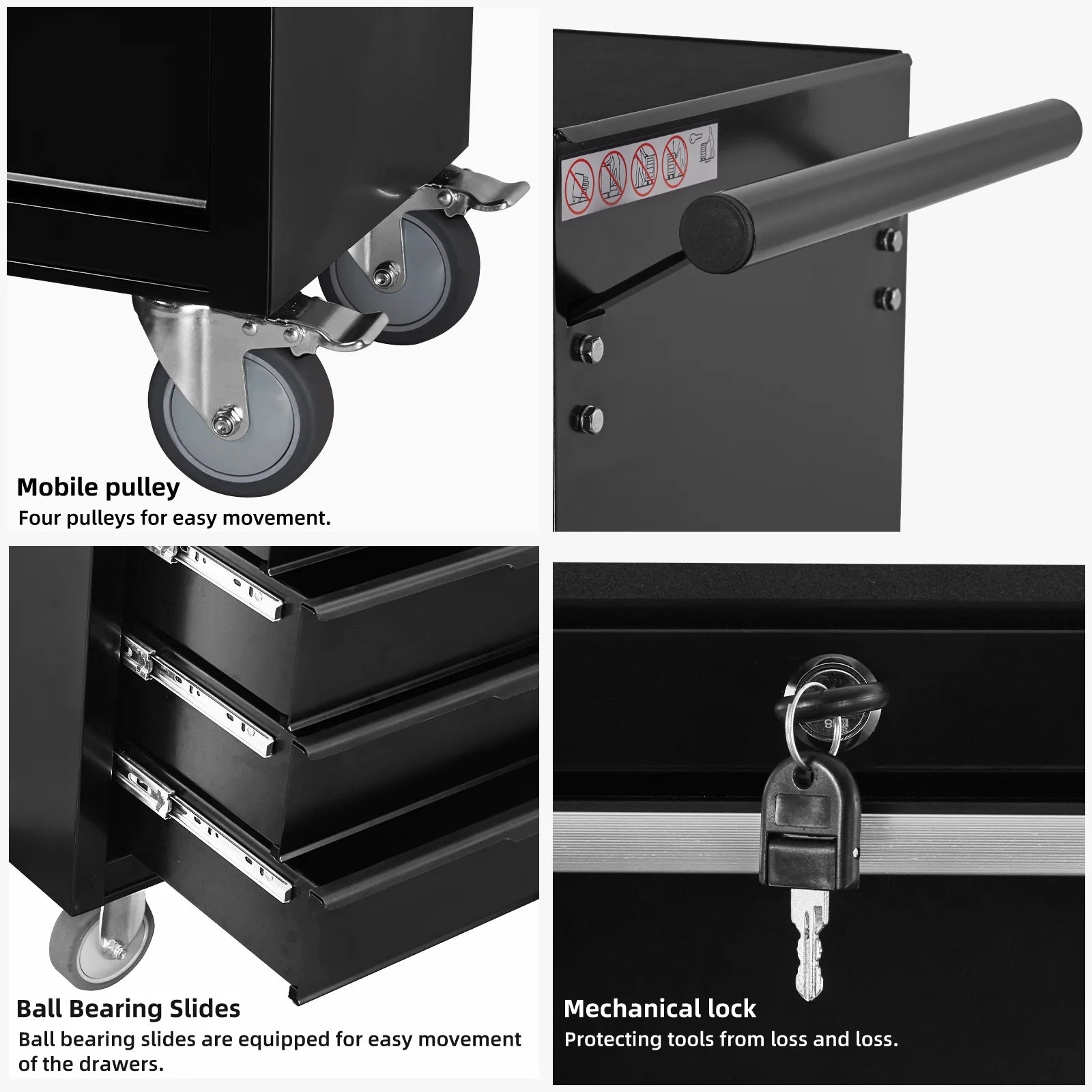 7 - Drawer Rolling Tool Chest Cabinet, Large Capacity Metal Tool Box with Wheels and Cylinder Locking - Product image 4