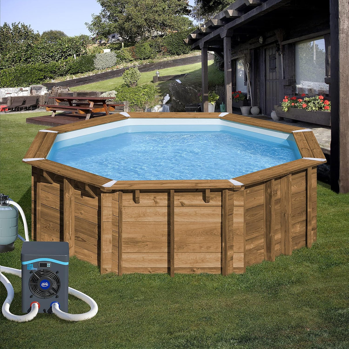 HPM40 HPM40-Mini Heat Pump for Above Ground Pools up to 40 m3, Black -