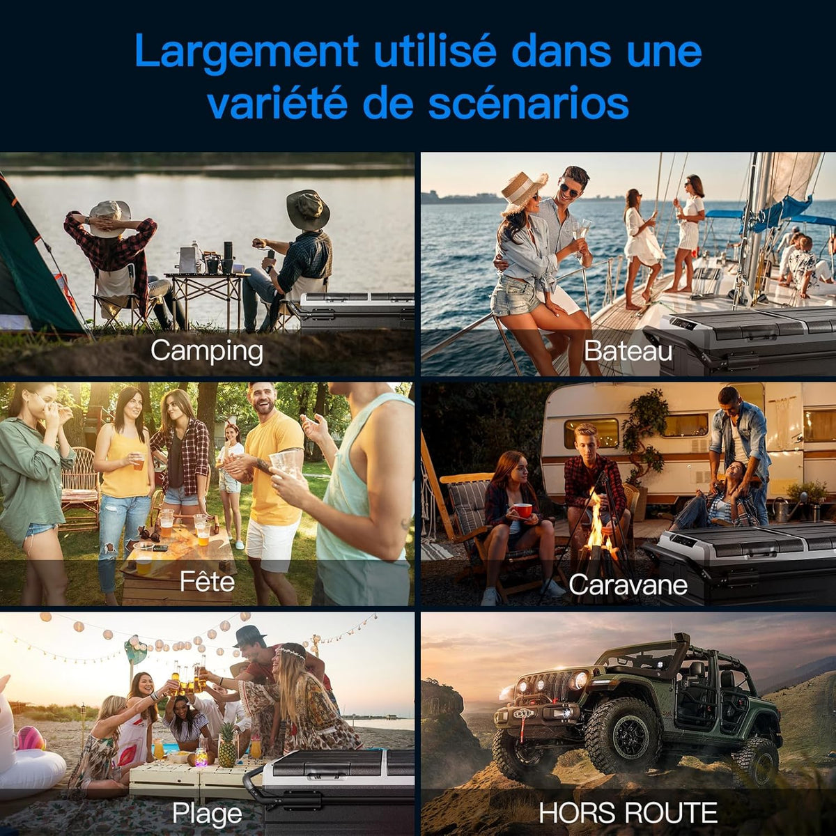115L Double Zone Electric Cooler, WiFi APP Compression Cooler, 12 V/24 V and 100-240 V Camping Fridge, -20 to 20 for Car, Truck, Boat, Camping, Car, Caravans, Traveling, Home
