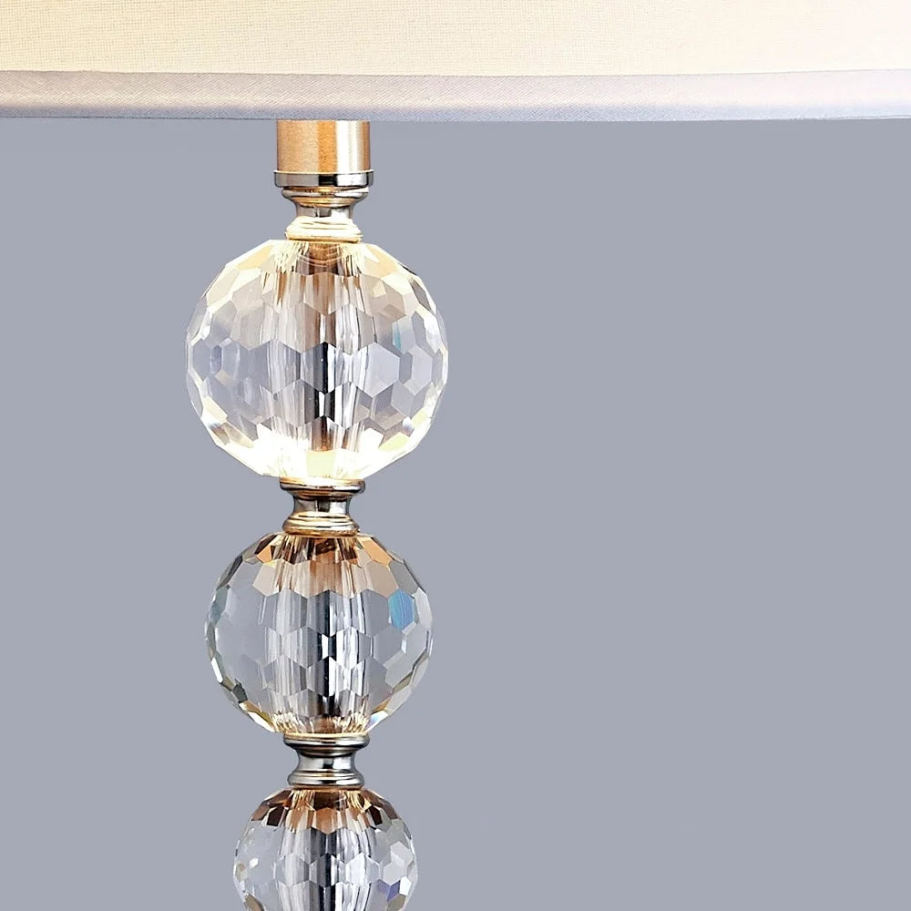 Homeglam Madison 27 - Inch Crystal Ball Metal Table Lamp (Set of 2) Brushed Nickel - Product image 5