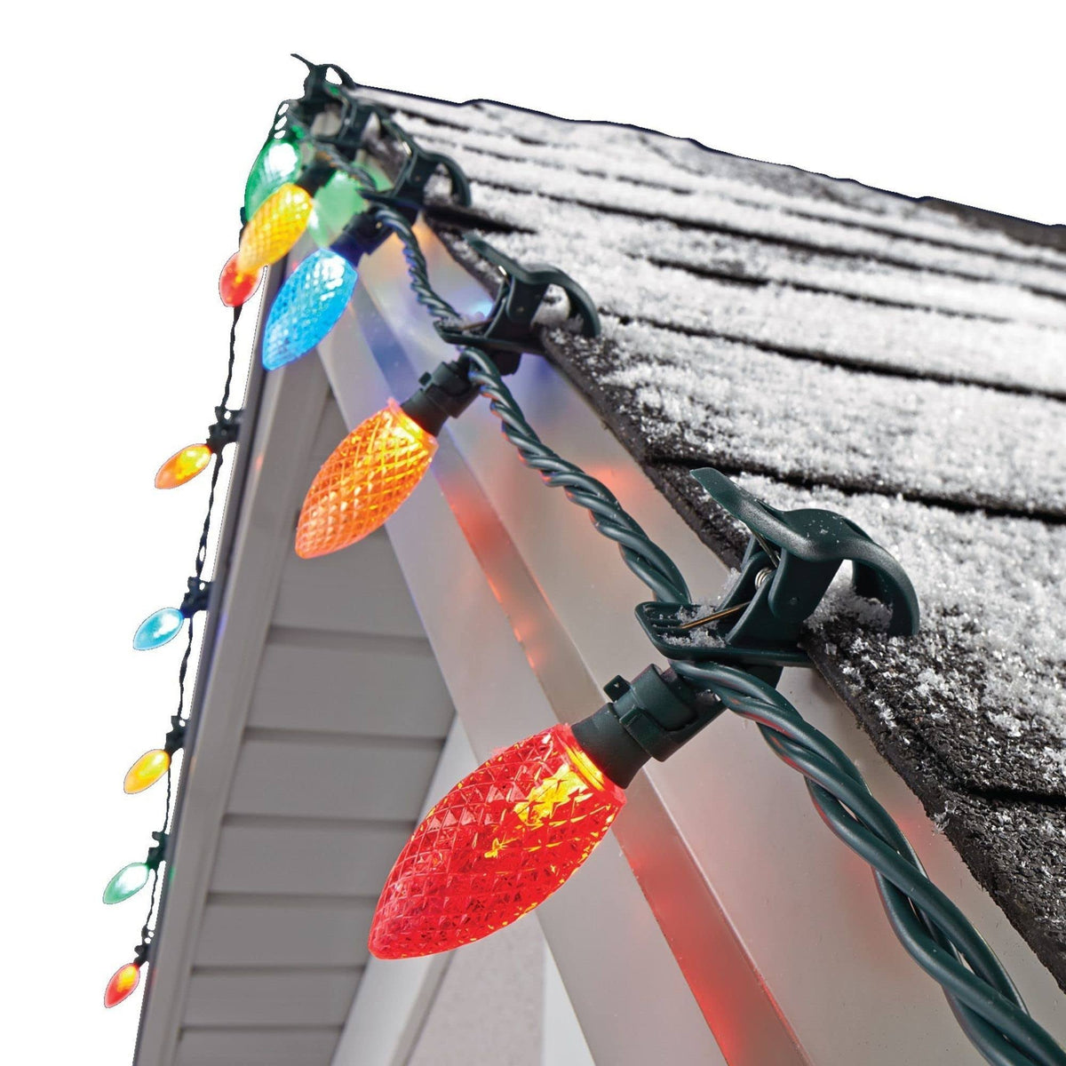 Noma Quick Clip C9 LED Christmas String Lights, 66.8 Foot, 100 Multicolor Bulbs - Product image 1