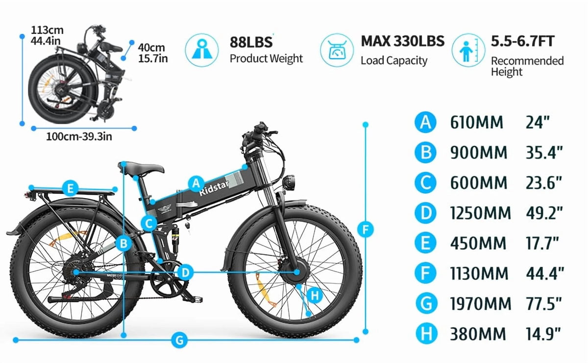 Dual Motor PEAK 3000W Electric Bike for Adults, 31mph 48V 23ah Electric Bicycle - Product image 28