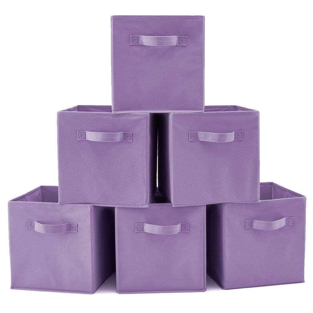 EZOWare Set of 6 Foldable Fabric Basket Bin Collapsible Storage Cube for Nursery, Toys Organizer - Product image 1