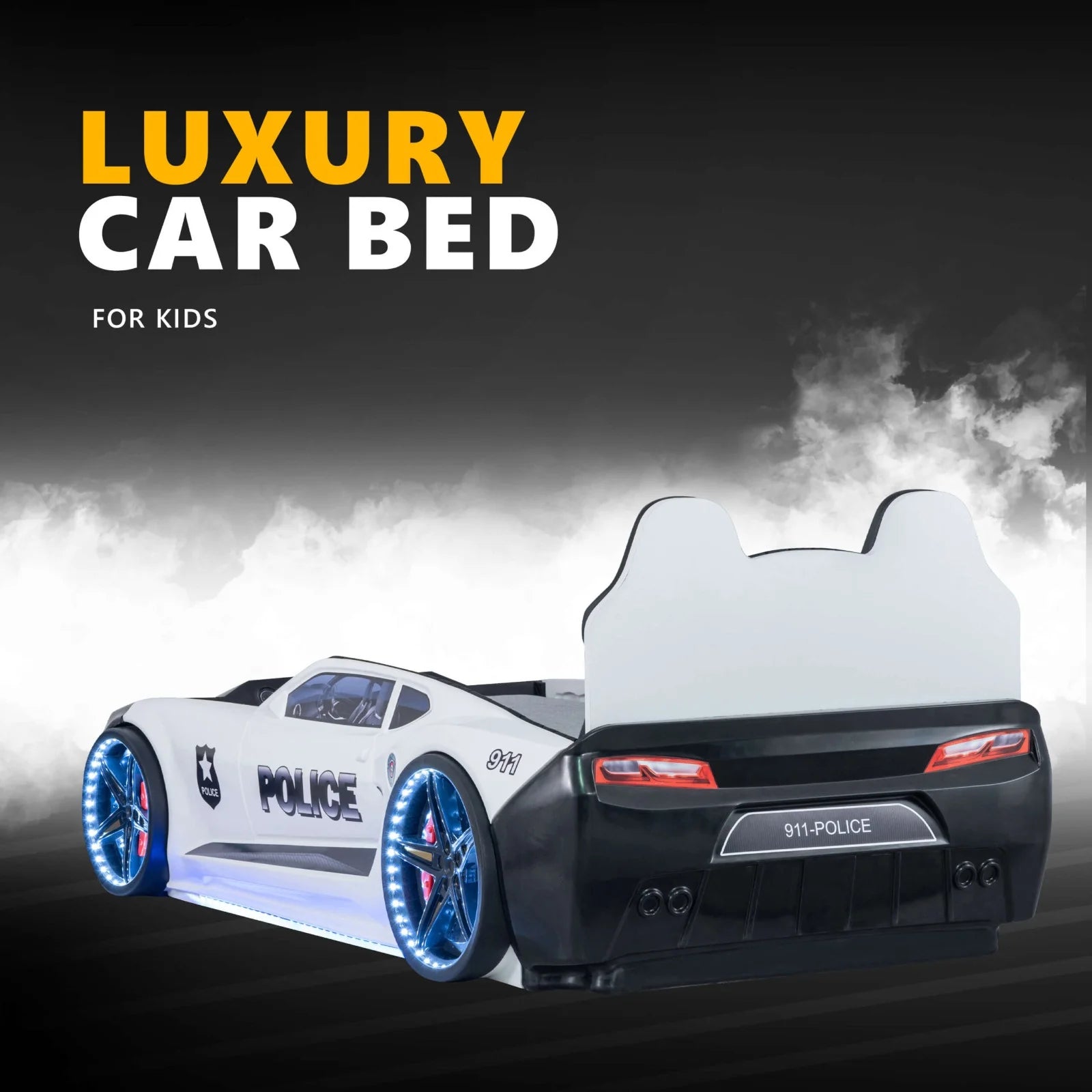 CHAMPION Twin Race Car Bed, LED Lights, Sound FX, Kids Bedroom Furniture, Children'S Car Bed - Product image 2