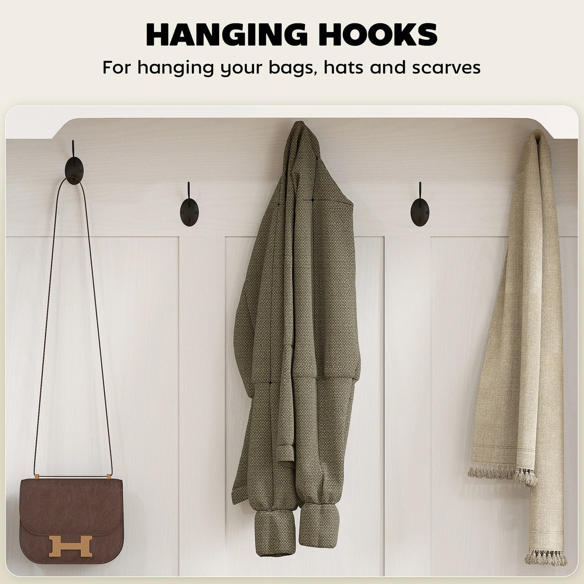 HOMCOM 3 - in - 1 Hall Tree with Shoe Storage, Standing Coat Rack with Shoe Bench - Product image 5
