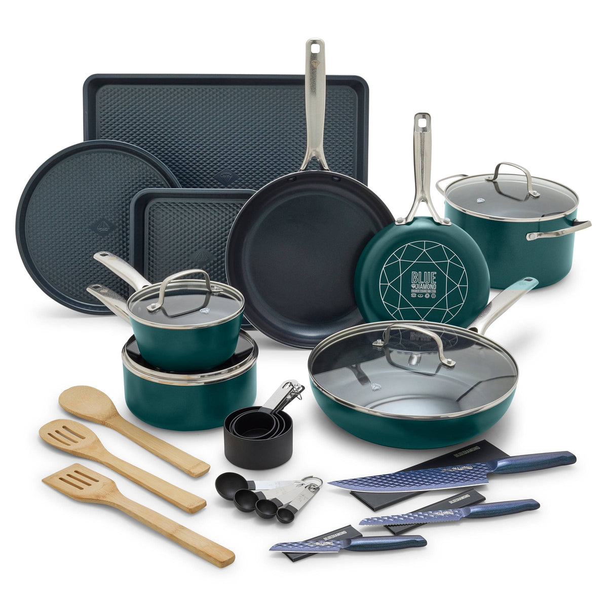 Blue Diamond Green 30-Piece Cookware Set - Product image 1