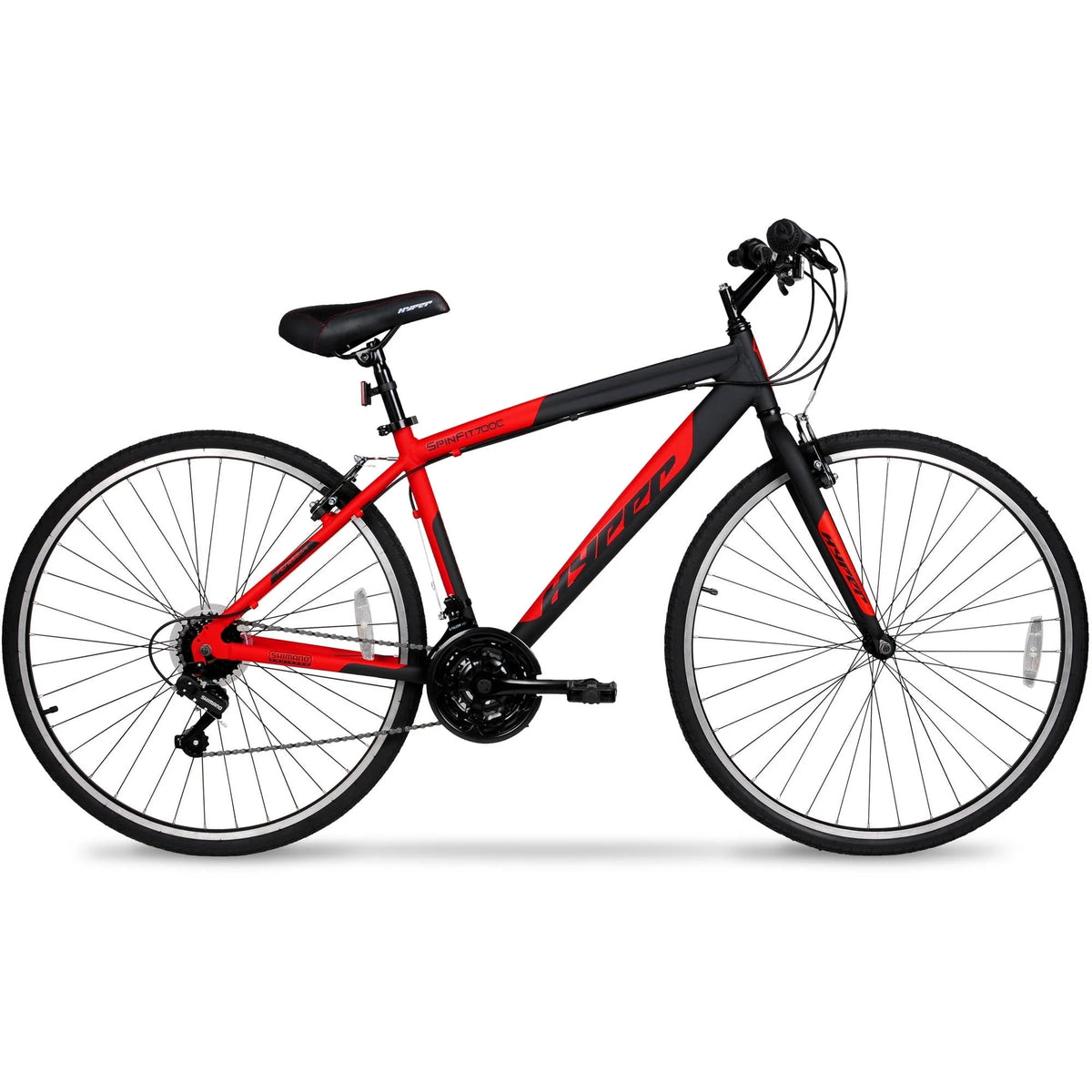 Hyper Bicycle 700c Men'S Spin Fit Hybrid Bike, Black and Red - Product image 2